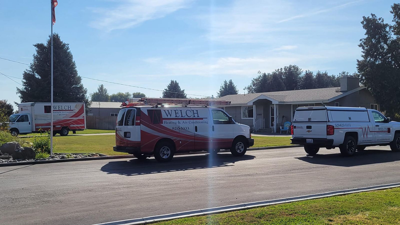 Welch Heating and Air Conditioning vans in the Tri-Cities